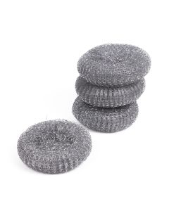 005957 Estropajo 4 piezas acero inoxidable grande