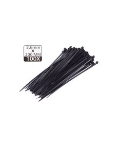 006662 Tirantes 3,6 x 200 mm 100 unidades negro