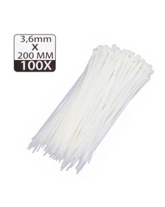 006663 Tirantes 3,6 x 200 mm 100 unidades blanco