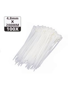 008273 Tirantes atornillables 4,8 x 200 mm 100 piezas blanco