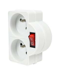 008546 Toma de corriente clavija A + interruptor duo blanco