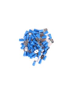 009538 Terminal de cable 50 piezas macho plano 2.5=>6.3 azul