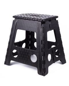 011508 Taburete plegable negro blanco grande 120 kg