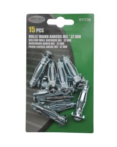 011730 Anclajes murales huecos M5 x 37 mm 15 uds.