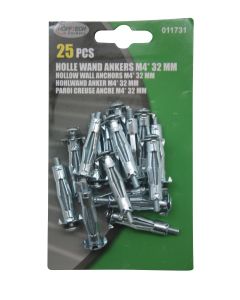 011731 Anclajes murales huecos M4 x 32 mm 25 uds.