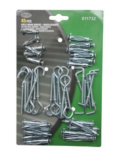 011732 Anclajes de pared huecos + ganchos surtidos 45 unid.