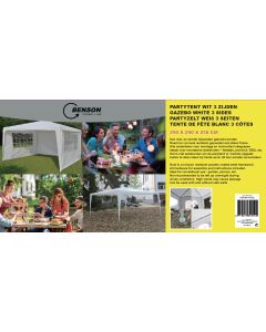 011827 Carpa de fiesta 3 lados 290 x 290 x 245 cm