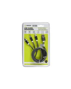 012058 Cable USB universal 3-en-1 iphone/mini-USB/USB-C