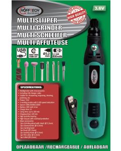 012386 Multi amoladora 3,6V + 10 accesorios recargable