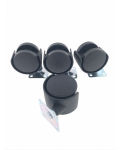 012542 Mueble con ruedas giratorias 40 mm negro 4 unid.