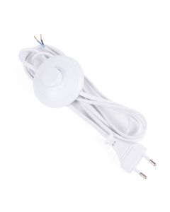 2 012939 Cable de alimentación + clavija + conmutador de pedal mtr blanco