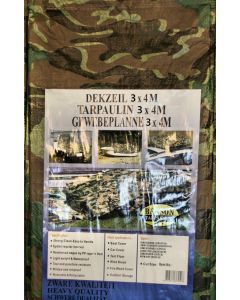012950 Tarpaulin 3 x 4 mtr army heavy
