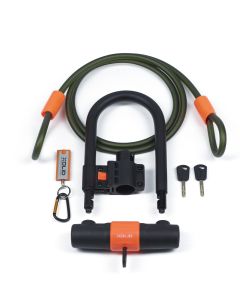 013301 Candado Xolid 180 x 245 mm + cable 12 x 1800 mm verde militar