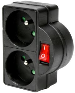 013648 Toma de corriente A + interruptor duo negro