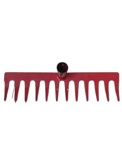 013694 Rastrillo 12 dientes metal rojo