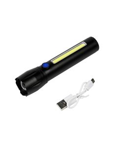 013812 Linterna táctica LED + COB recargable 141 mm