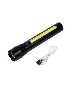 013813 Linterna táctica LED + COB recargable 166 mm