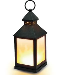 014260 Linterna LED con efecto llama 10,5 x 10,5 x 24 cm