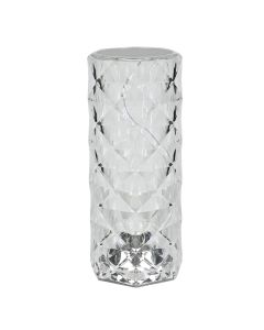 014434 LED Lámpara de sobremesa de cristal recargable + mando a distancia