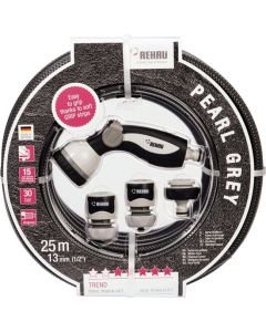 014749 Juego de mangueras de jardín 25 m completo gris Rehau
