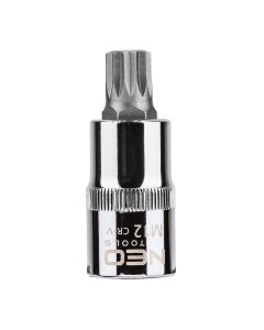 2 NEO Casquillo Torx fino M12, 55mm 1/ zócalo, Acero S2