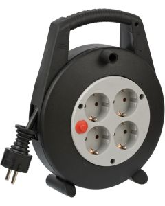 Brennenstuhl Vario Line enrollador de cable 4 ganchos negro/gris claro 5m H05VV-F 3G1,5