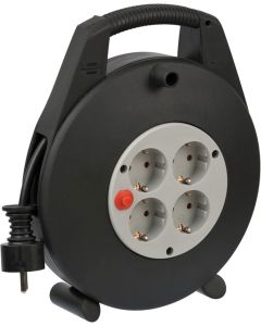 Brennenstuhl Vario Line enrollador de cable 4 ganchos negro/gris claro 10m H05VV-F 3G1,5