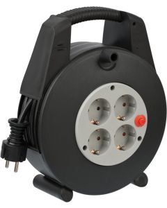 Brennenstuhl Vario Line enrollador de cable 4 ganchos negro/gris claro 15m H05VV-F 3G1,5