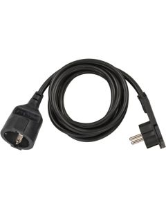 Brennenstuhl Alargador de plástico de calidad con enchufe plano 2m H05VV-F3G1.5 negro