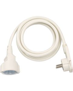 Brennenstuhl Alargador de plástico de calidad con enchufe plano 2m H05VV-F3G1.5 blanco
