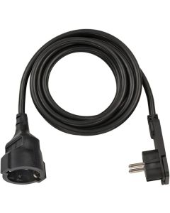 Brennenstuhl Alargador de plástico de calidad con enchufe plano 3m H05VV-F3G1.5 negro