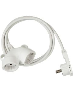 2Brennenstuhl Alargador de plástico de calidad 5m H05VV-F 3G1,5 blanco con enchufe plano y -acoplamiento simple