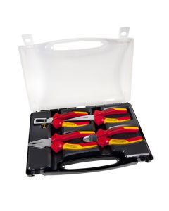 4tecx Juego de alicates VDE de 4 piezas en estuche