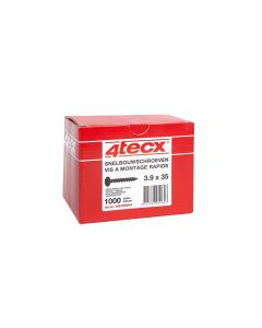 4tecx Tornillo drywall fosfatado grueso 3.9 x 45 1000 piezas