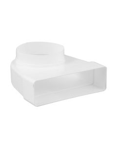 Nedco BV Pieza de transición acodada ø 125mm-204x60mm plástico blanco