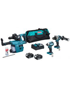 Makita DLX3154TX1 18 V Combiset para trabajos de taladrado y atornillado de todo tipo a pesados