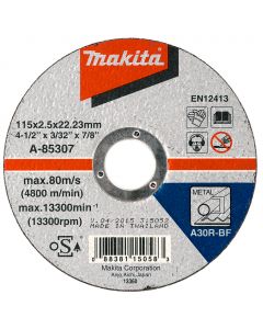 Makita A-85307 Disco de corte 115x22,23x2,5mm acero
