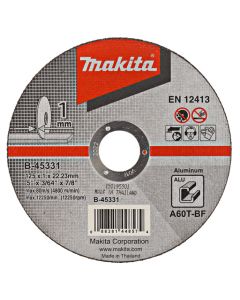 Makita B-45331 Disco de corte 125x22,23x1,0mm aluminio