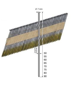 2Fijaciones Dutack Clavo con cabeza de clip ,8x50mm 34° zincado liso