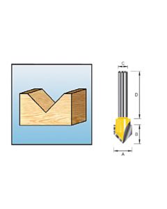 Makita D-10687 Fresa ranurar en V 12,7 90gr S8