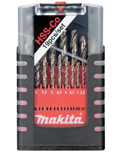 Makita D-50463 Juego de brocas HSS-CO de 19 piezas