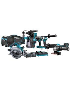 Makita DK0162G601 40 V Max Combiset taladro, atornillador (de impacto), amoladora y sierra