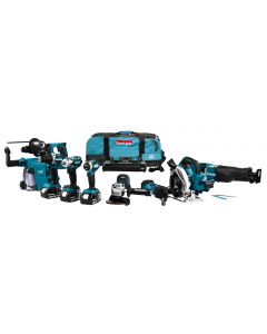 Makita DLX8026TW1 18 V Combiset para atornillar (impacto), taladrar (impacto), amolar, serrar y montar con multiherramienta