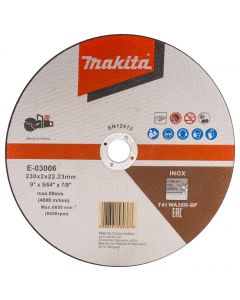 Makita E-03006 Disco de corte 230x22,23x2,0mm acero inoxidable