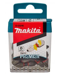 Makita E-03246 Puntas para tornillos de impacto PH2x25mm (15 piezas)