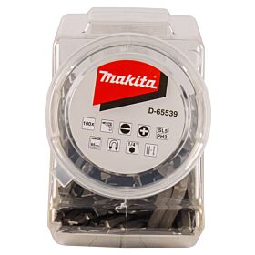 Makita D-65539 Punta de tornillo doble PH2-SL5 65mm en bote 100 piezas