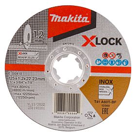Makita E-00418 Disco de corte X-LOCK 125x22,23x1,2mm acero inoxidable