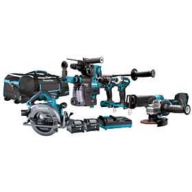 Makita DK0162G601 40 V Max Combiset taladro, atornillador (de impacto), amoladora y sierra