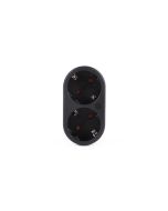 013216 Enchufe duo reductor + RA (horizontal) negro