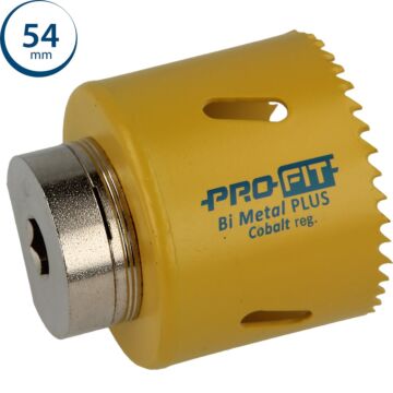 Sierra de corona ProFit BiMetal PLUS 54 mm con dientes regulares.